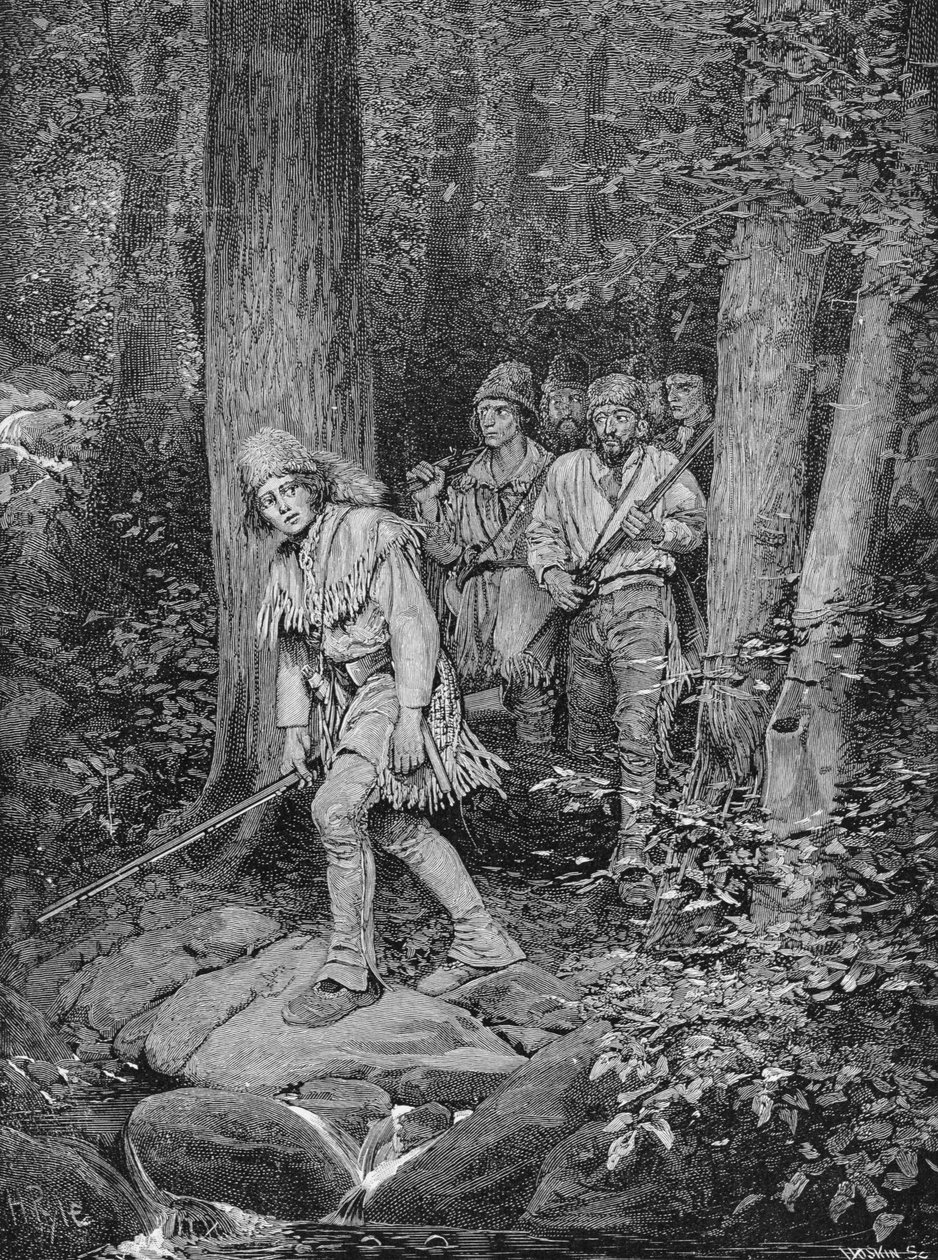 Joseph Brown Leading his Company to Nicojack, the Stronghold of the Chickamaugas, indgraveret af Robert Hoskin, illustration fra 