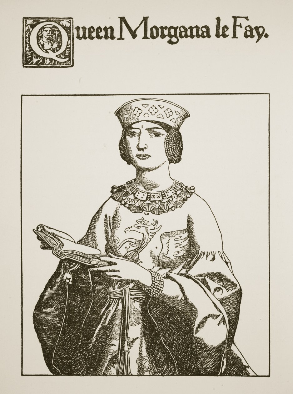 Dronning Morgana le Fay, illustration fra "Historien om Kong Arthur og hans riddere", 1903 af Howard Pyle