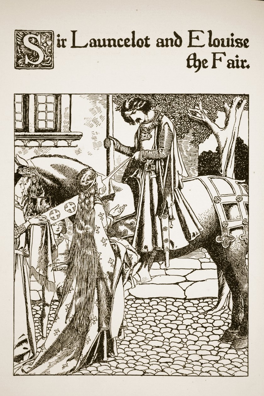 Sir Launcelot og Elouise the Fair, illustration fra 