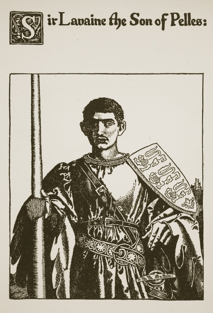 Sir Lavaine the Son of Pelles, illustration fra 