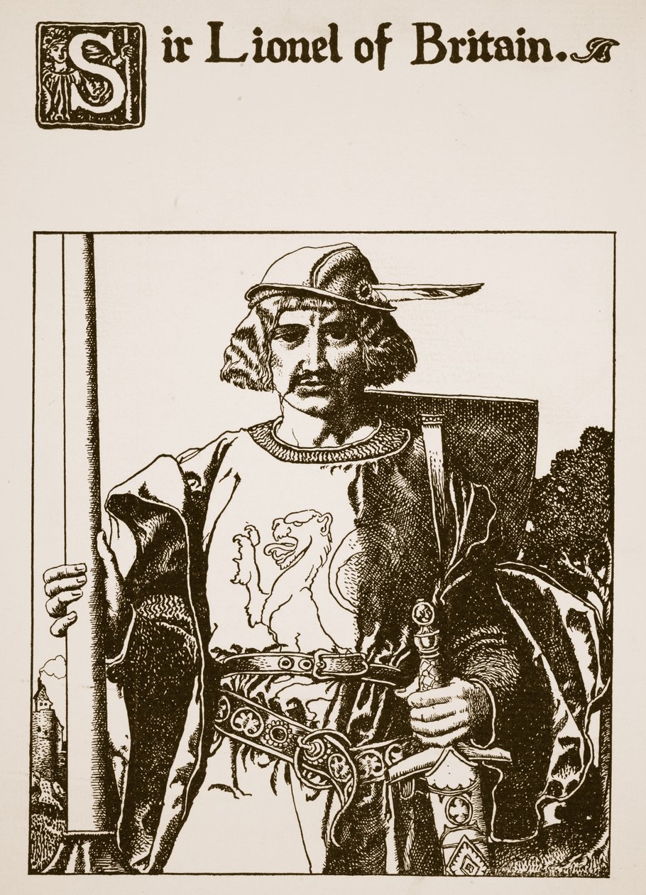 Sir Lionel af England, illustration fra "Historien om mesterne fra det runde bord af Howard Pyle