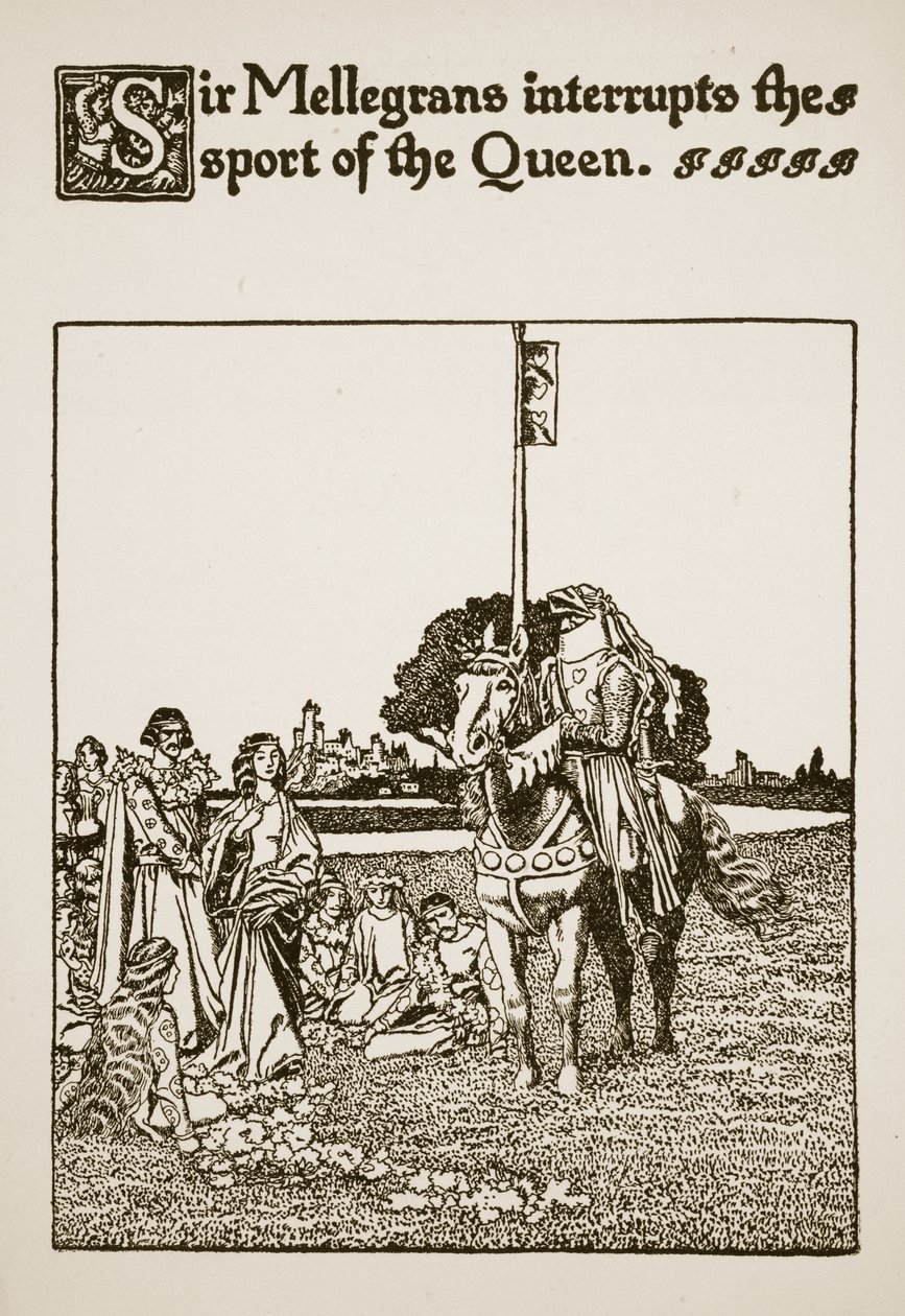 Sir Mellegarans afbryder dronningens sport, illustration fra 