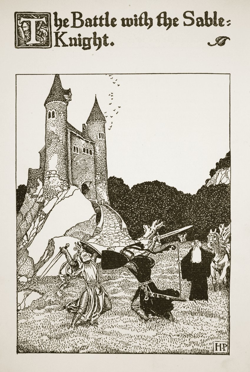Slaget med Sable Knight, illustration fra 