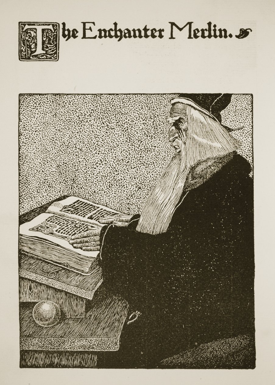 The Enchanter Merlin, illustration fra 