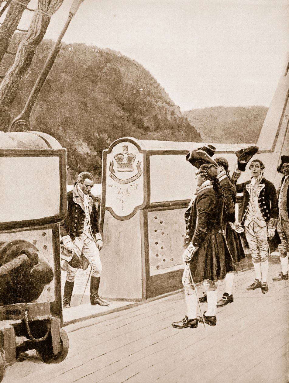 Arnolds flugt på den britiske krigsslup, Vulture af Howard Pyle