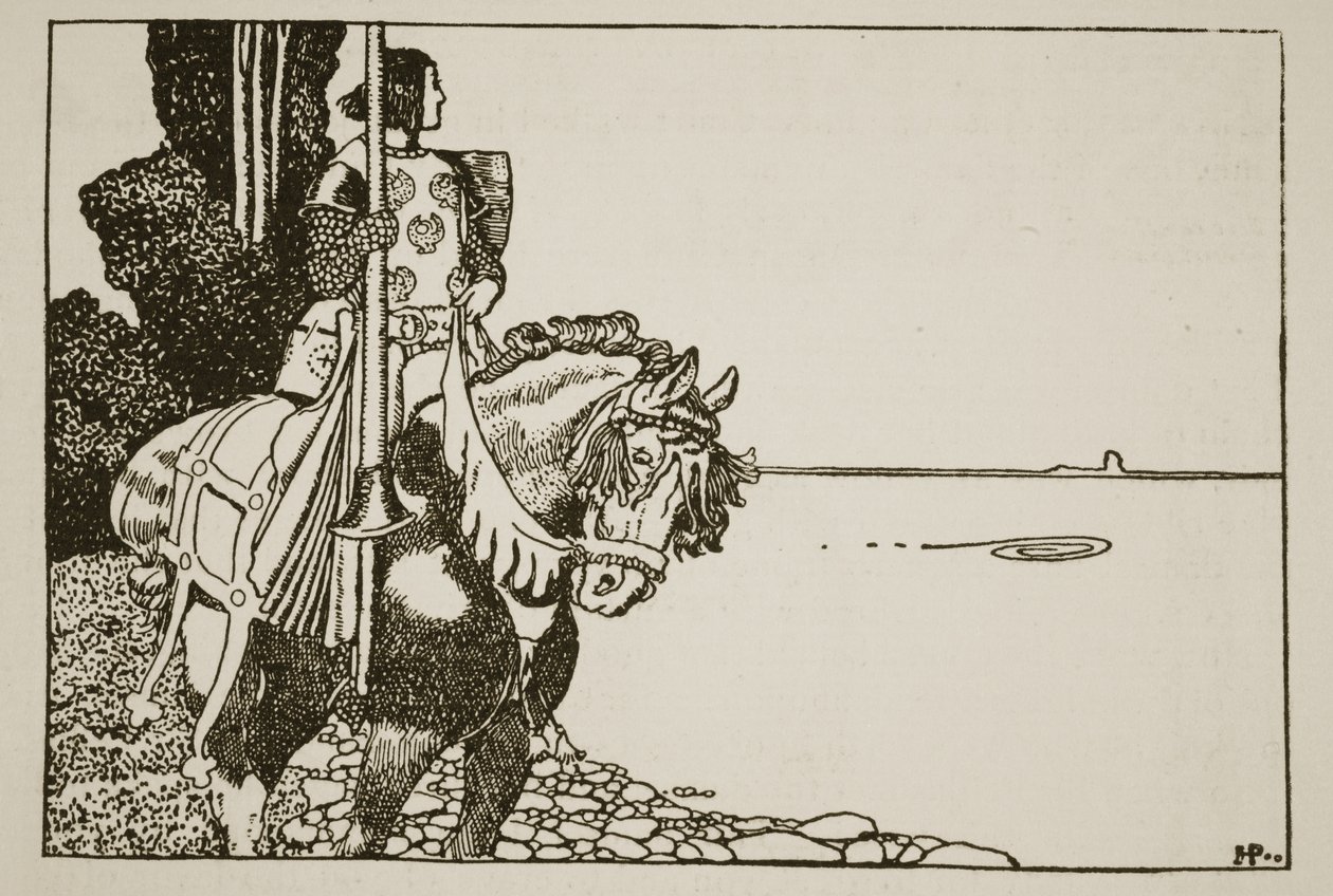 Historien om Sir Pellias, illustration fra "Historien om Kong Arthur og hans riddere", 1903 af Howard Pyle