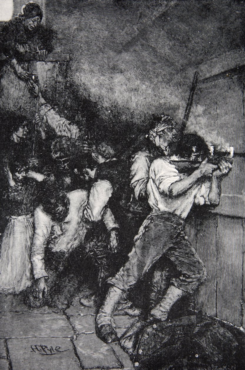 Forsvaret af Fort Boonesborough, Kentucky i ca. 1795, offentliggjort i Harper