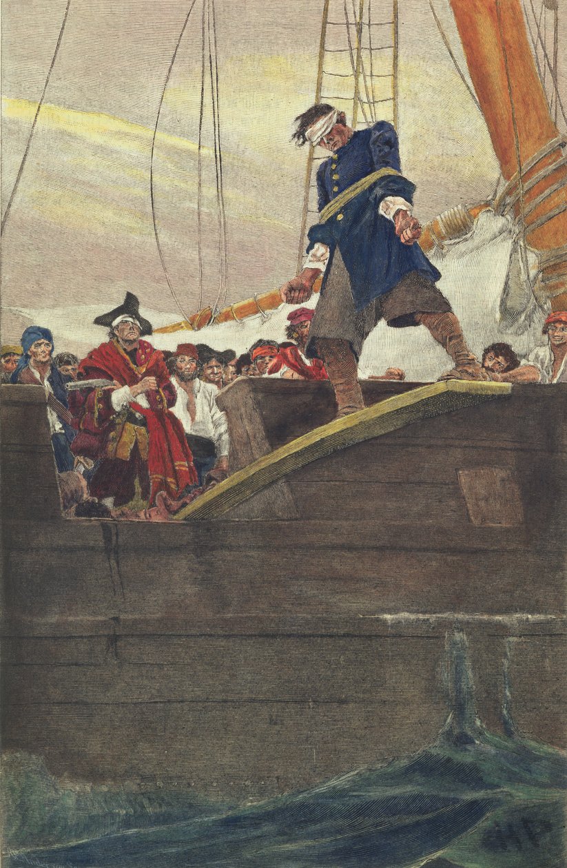 Walking the Plank, graveret af Anderson af Howard Pyle
