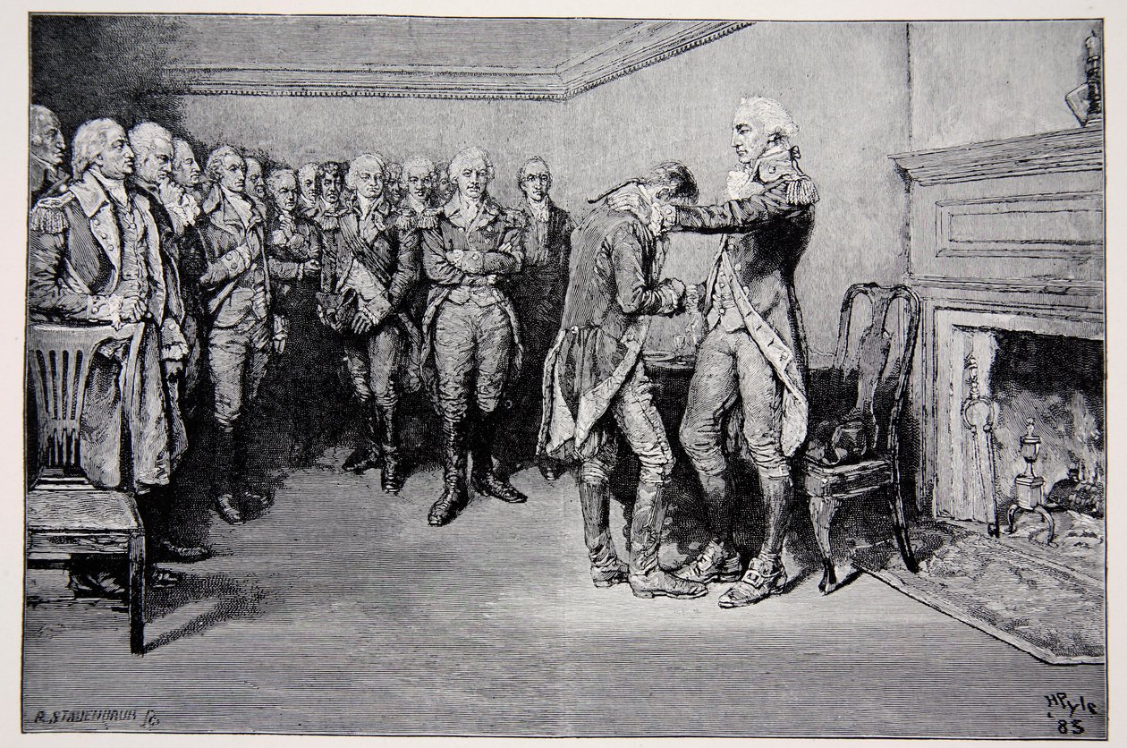 Washington tog afsked med sine officerer, 4. december 1783 af Howard Pyle