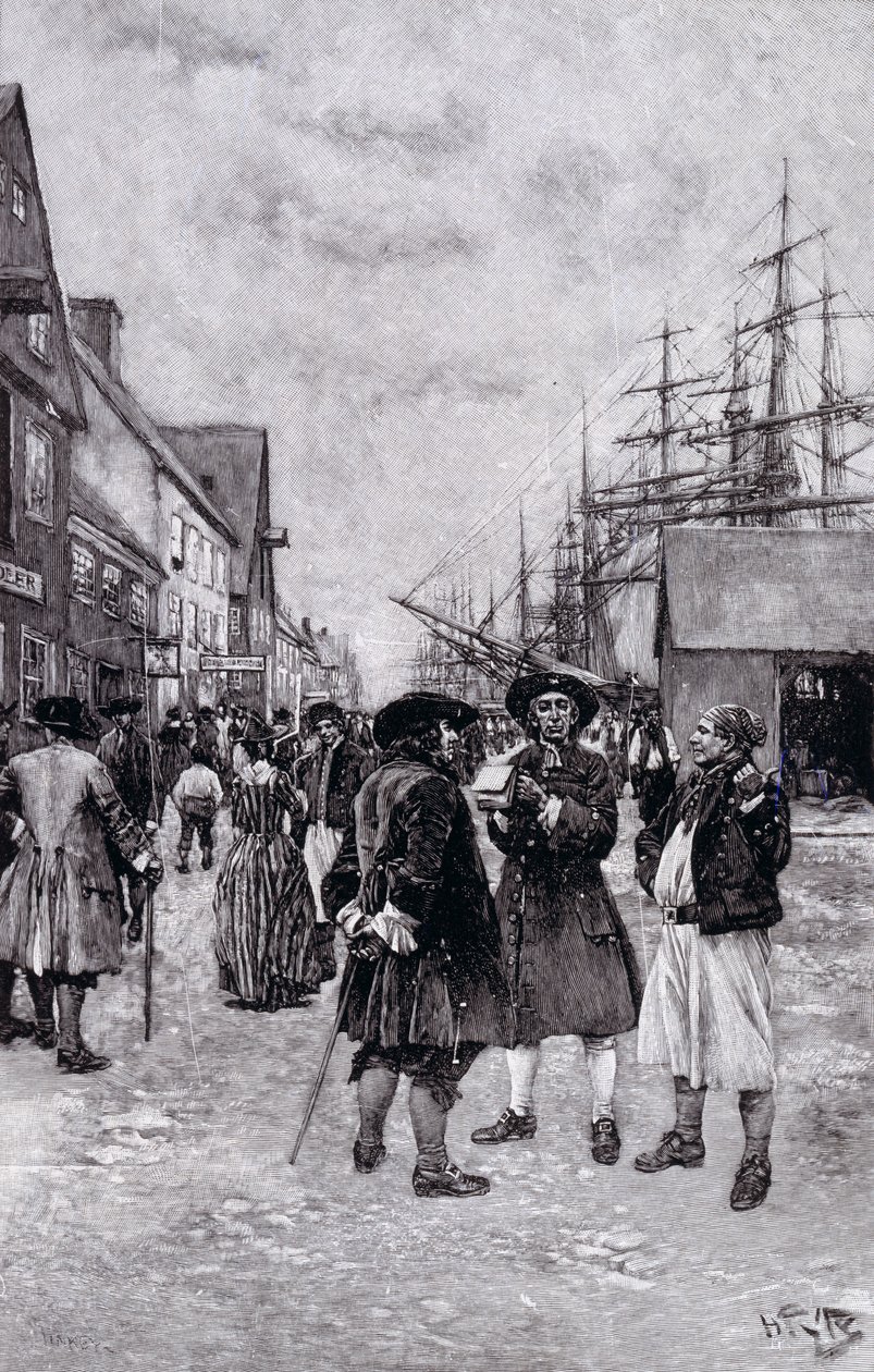 Langs Water Front i Old New York, illustration fra 