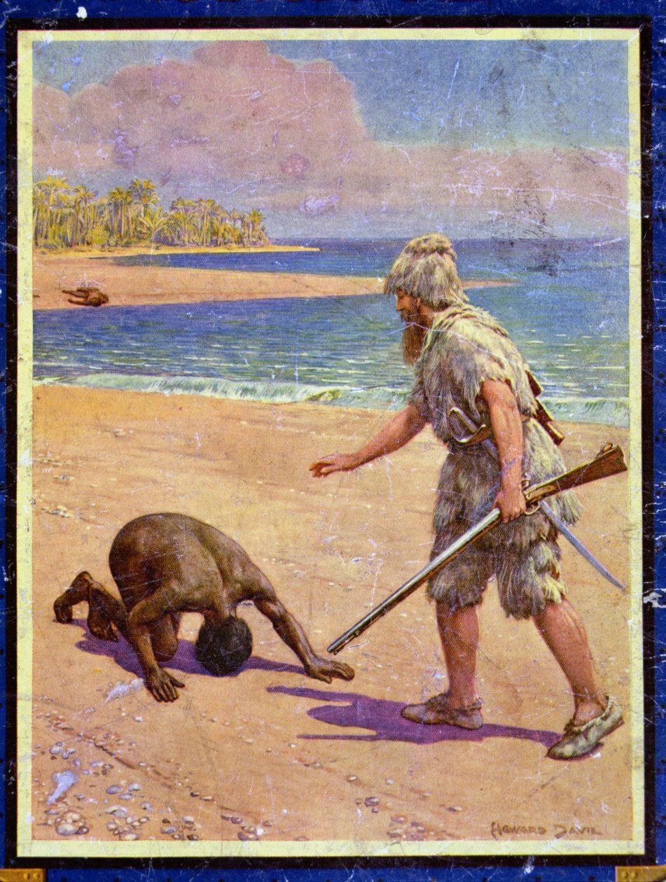 Crusoe and Man Friday, illustration til 