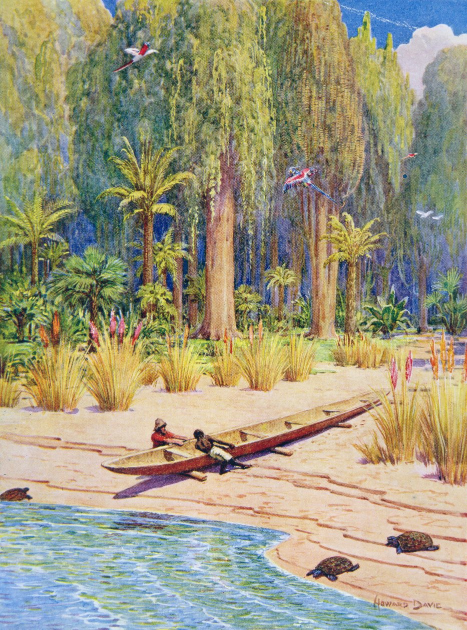 Launching the Canoe, illustration til 