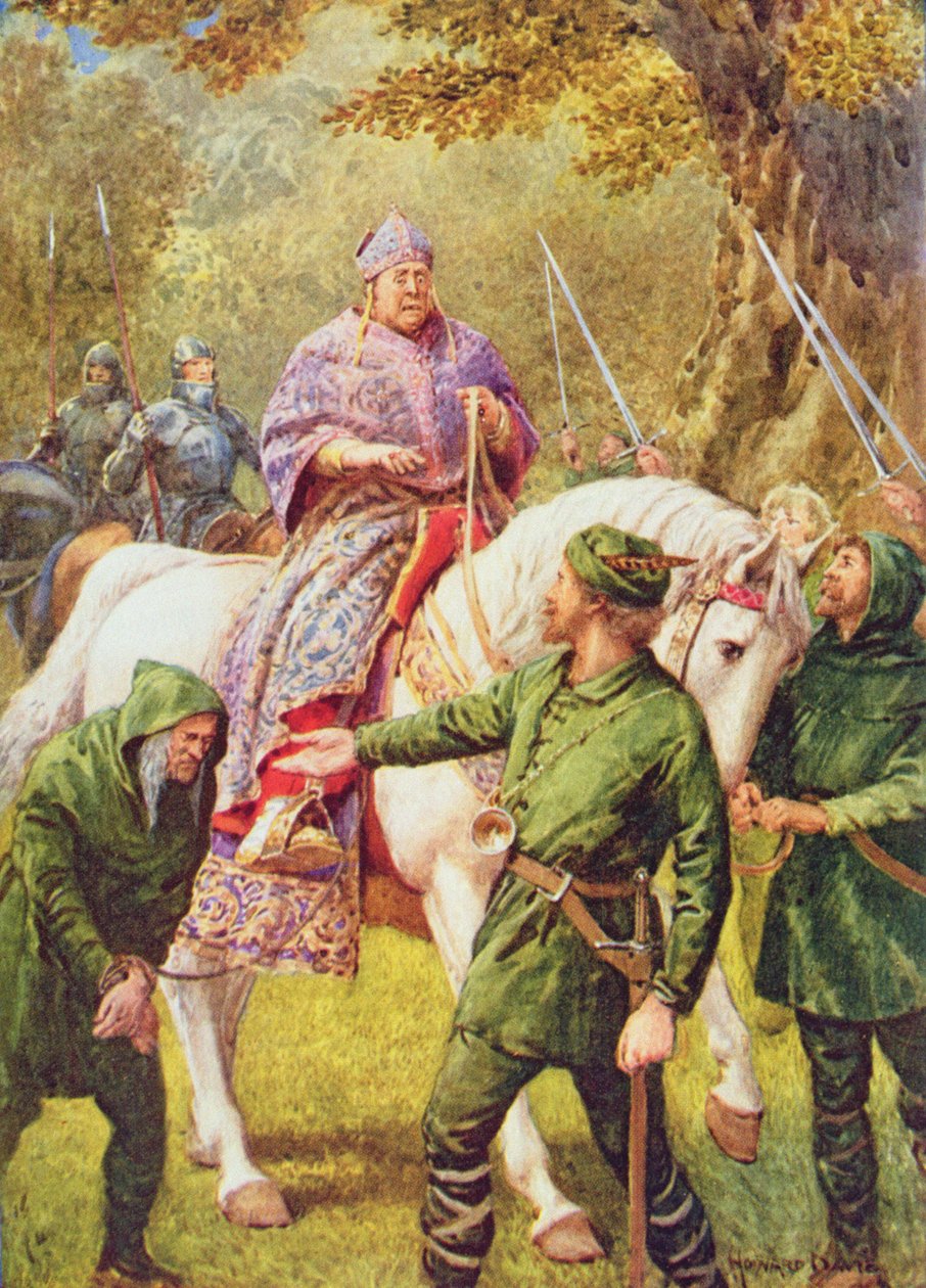Robin Hood møder biskoppen af Hereford, illustration fra 