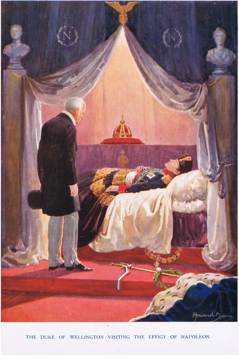 Hertugen af Wellington besøger billedet af Napoleon, illustration fra 