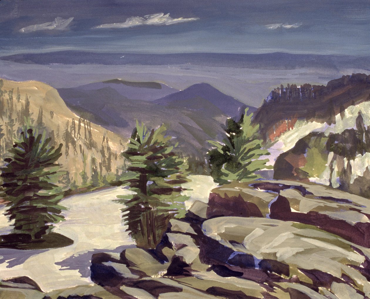 Mountain Vista, ved Lassen Volcanic National Park, 2000 (akryl på lærred) af Howard Ganz
