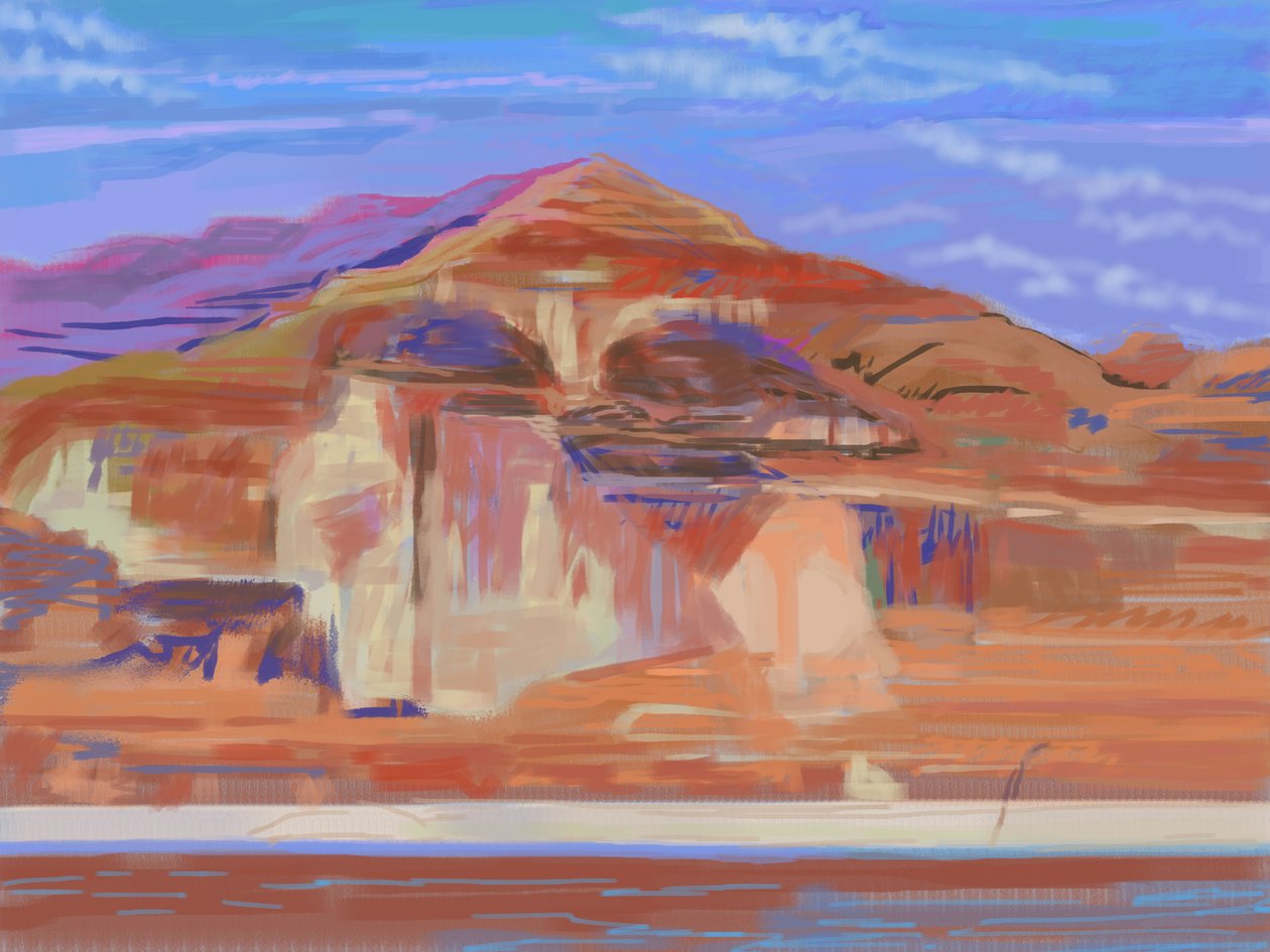 Painted Cliffs, Lake Powell (computerkunst) af Howard Ganz