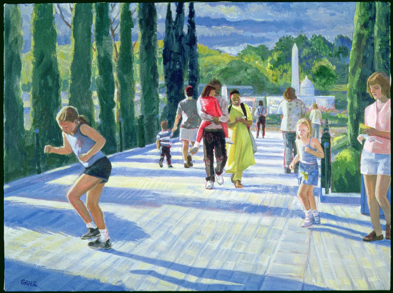Spaceport, Legoland, 2000 (akryl på lærred) af Howard Ganz
