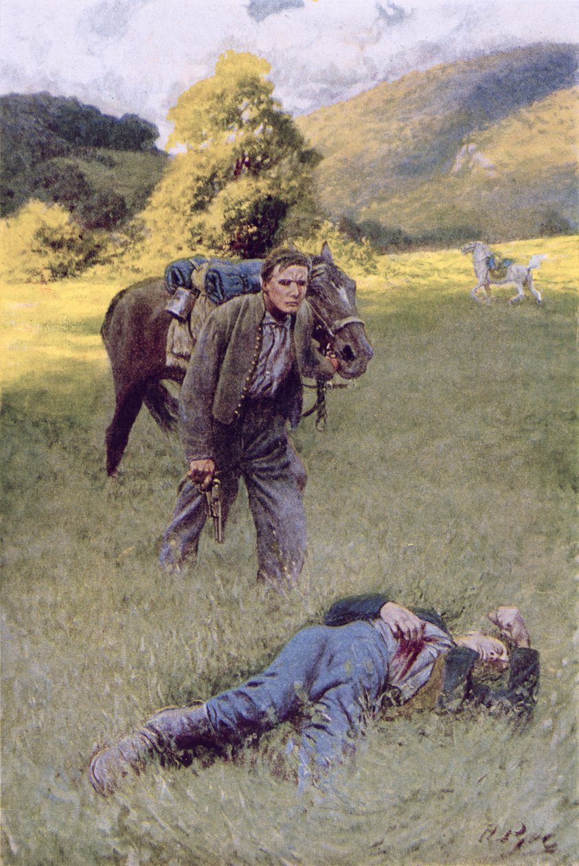 A Lonely Duel in the Middle of a Great Sunny Field, illustration fra 