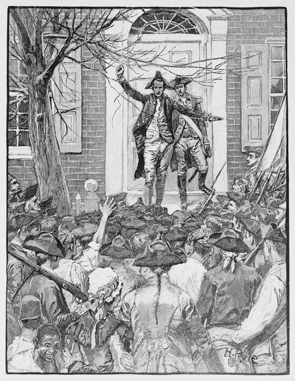 Alexander Hamilton Addressing the Mob, illustration fra 
