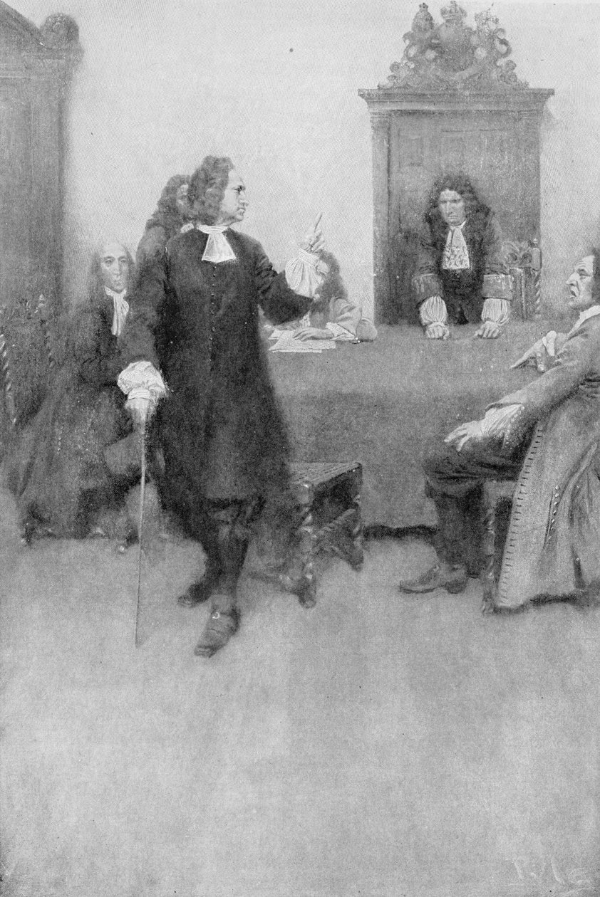 Et interview mellem Sir Edmund Andros og James Blair illustration fra 