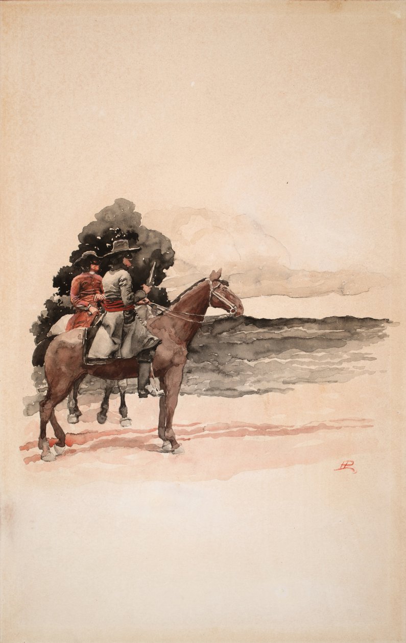Banditter til hest (akvarel på karton) af Howard Pyle