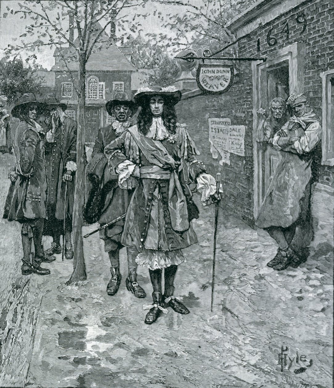 Governor Andros and the Boston People, engraved by A. Whitney, from Harper "s Magazine, 1883dani af Howard Pyle