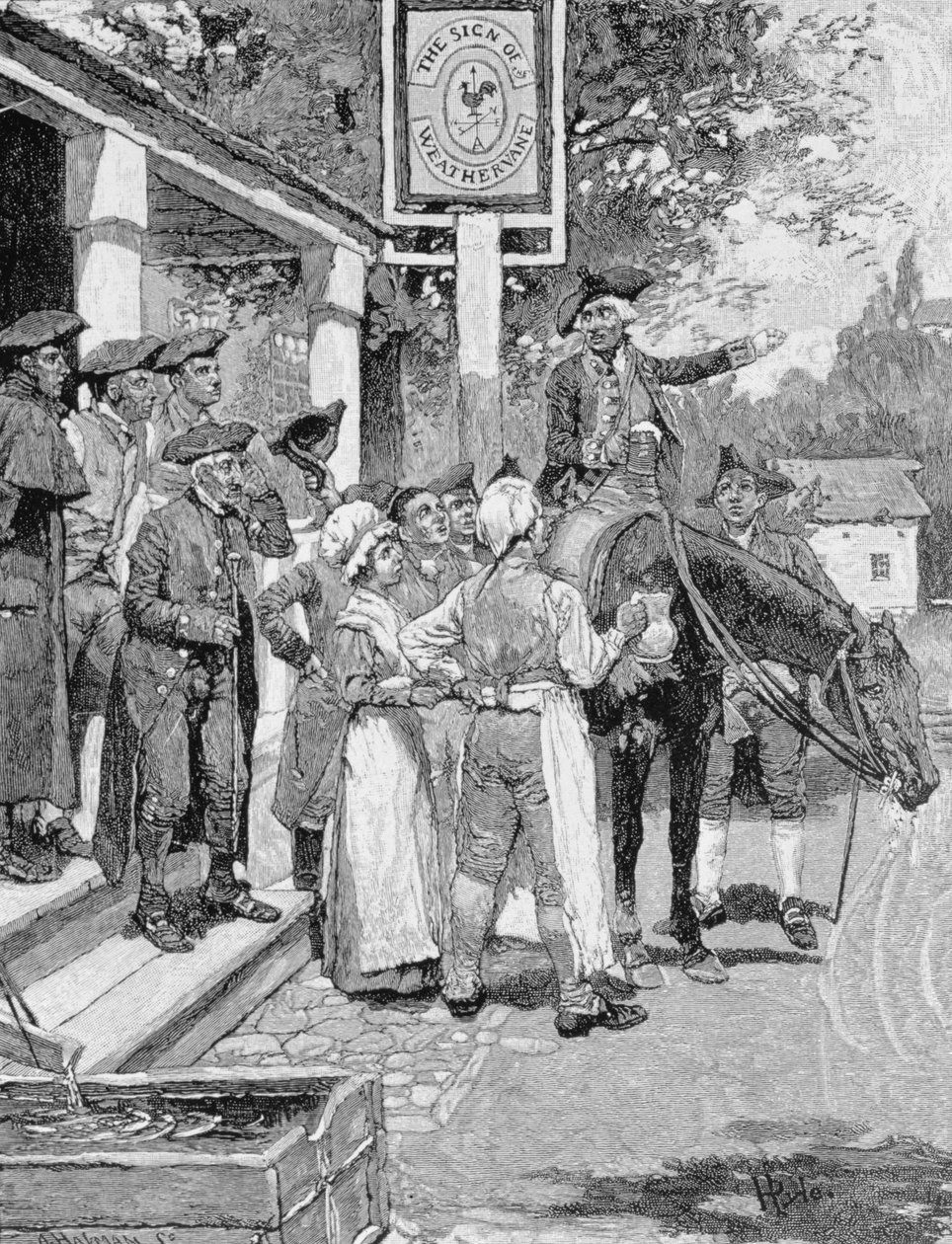He Stops at the Sign of the Weathervane, illustration fra 