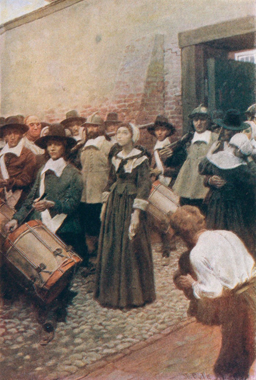 Mary Dyer på vej til stilladset, illustration fra 