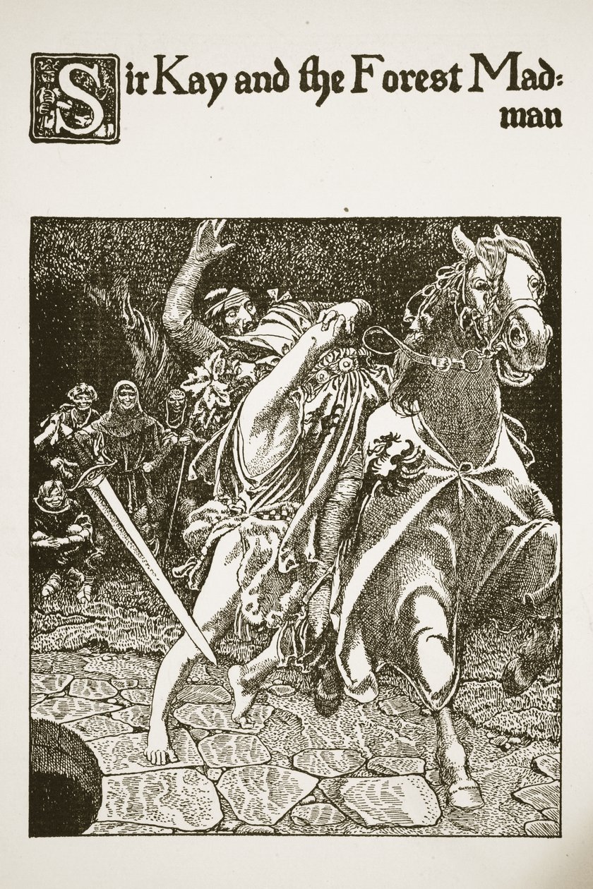 Sir Kay and the Forest Madman, illustration fra 