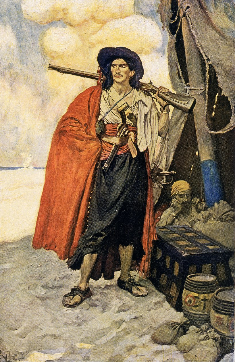 The Buccaneer was a Picturesque Fellow, begyndelsen af det 20. århundrede (bogillustration) af Howard Pyle