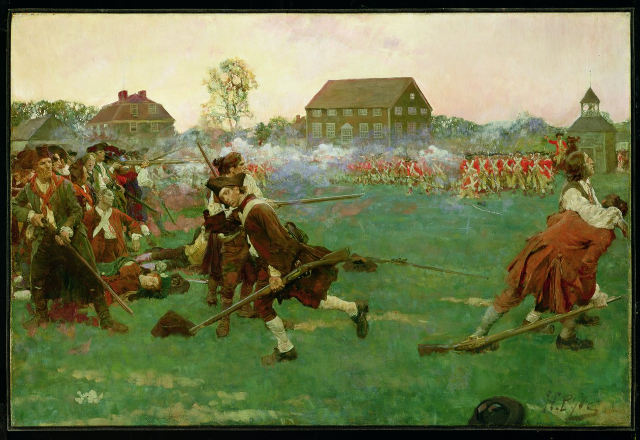 Kampen på Lexington Common, 19. april af Howard Pyle