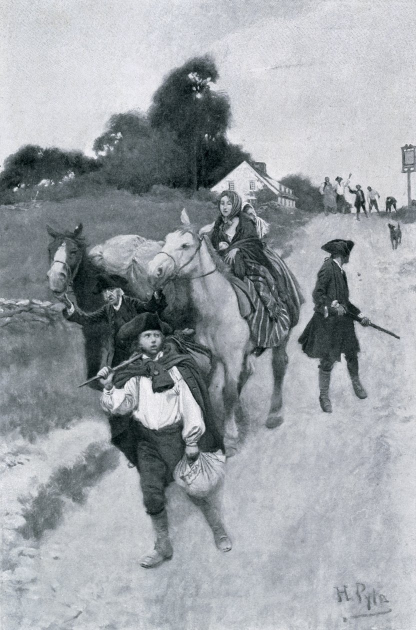 Tory Refugees på vej til Canada, illustration fra 