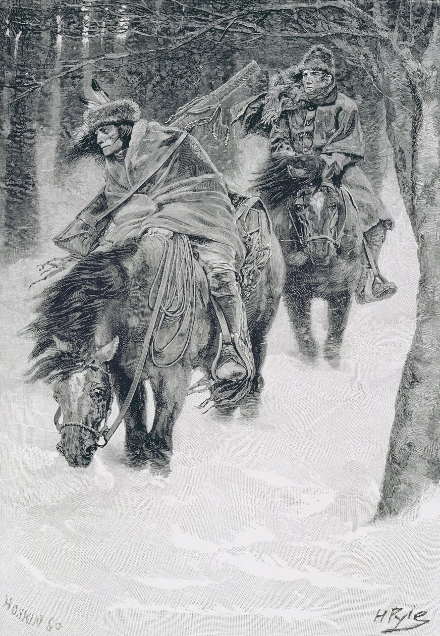 Travelling in Frontier Days, illustration fra 