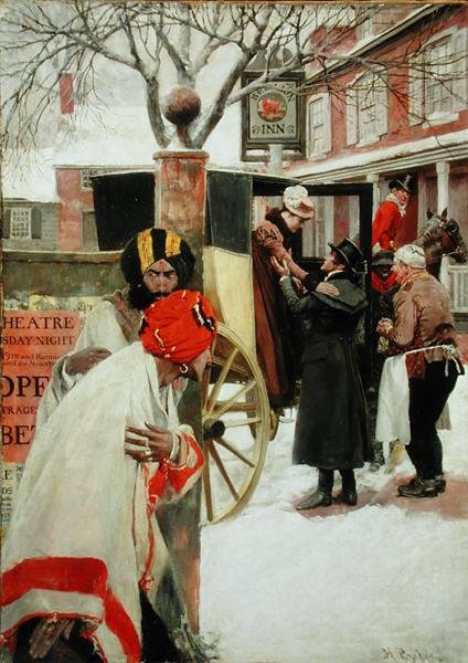 På rejsens sidste fase stoppede de til middag på et værtshus (eller The Spies), fra 