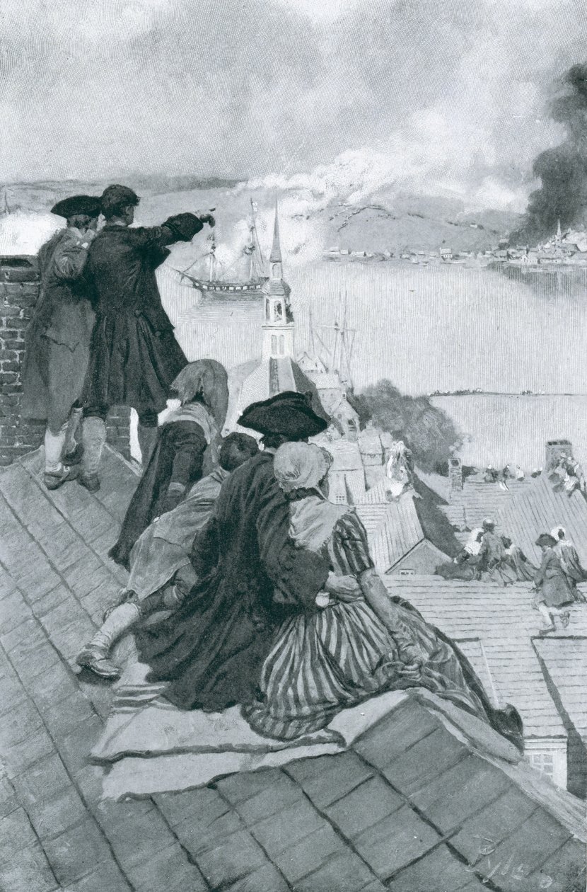 Watching the Fight at Bunker Hill, illustration fra 