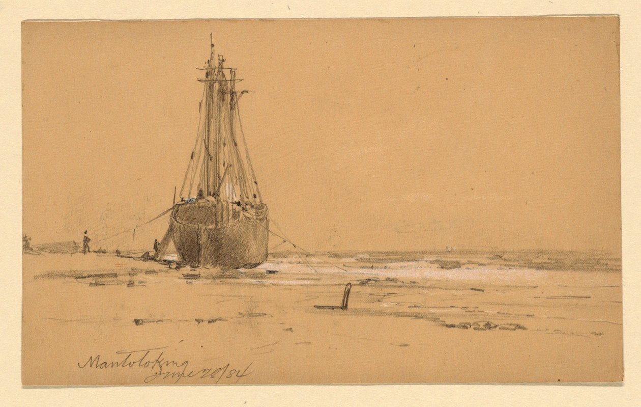Tegning, Ved kysten i Mantoloking, 1884 af Howard Russell Butler