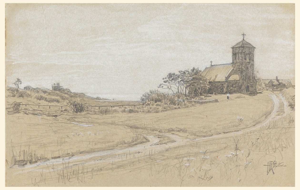 Tegning, landskab, 1880-90 af Howard Russell Butler
