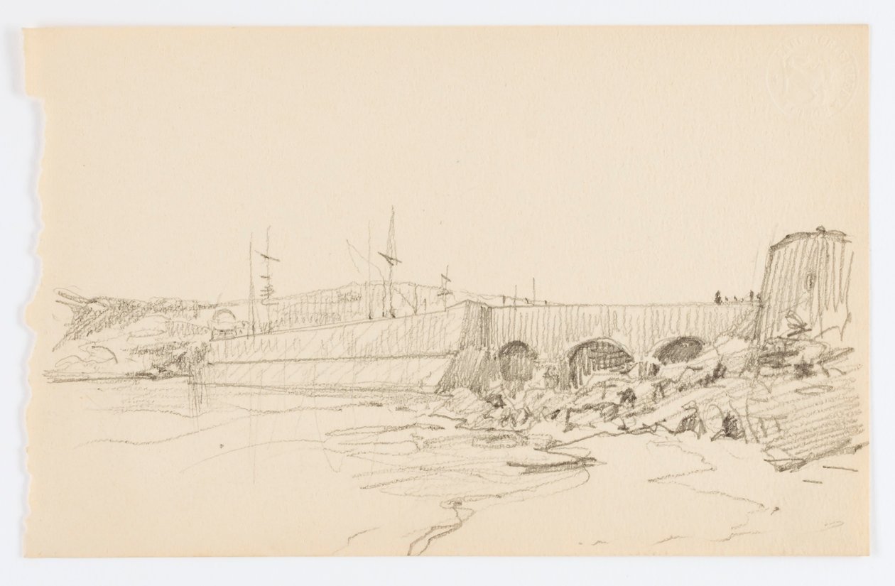 Uden titel (mole og strand) af Howard Russell Butler