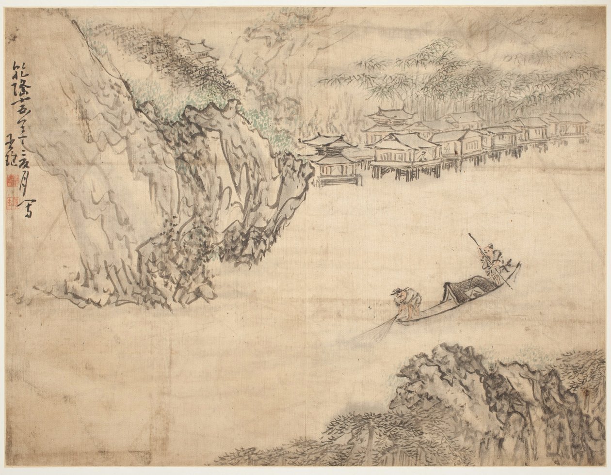 Landskaber og figurer: Landskab af Huang Shen