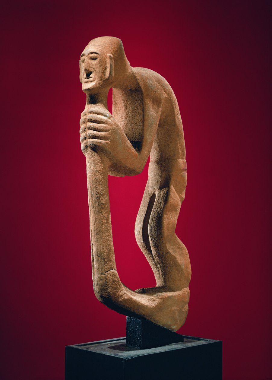 Hunchback holder en stav af Huastec Culture Huastec Culture