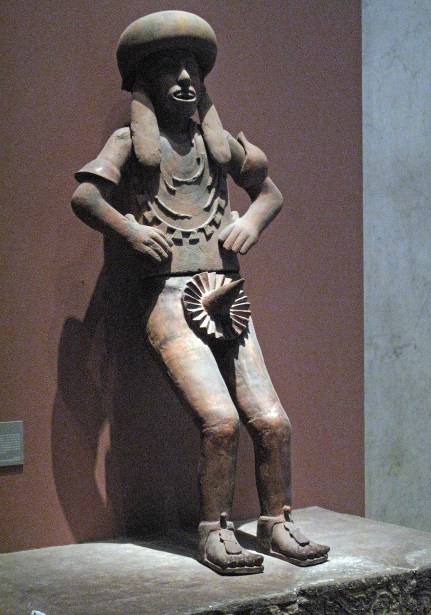 Statue af en præst, postklassisk periode, c.900-c.1521 (terracotta) af Huaxtec Huaxtec