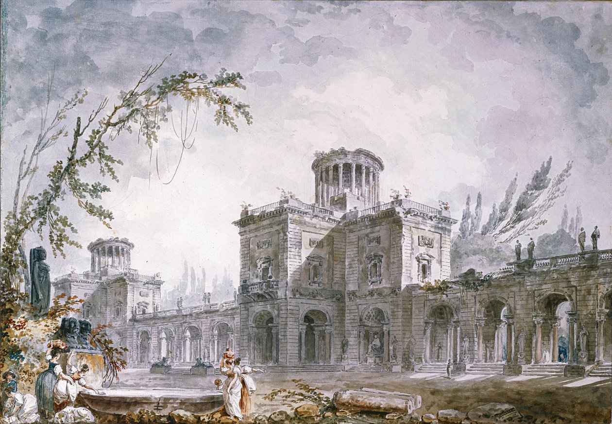 Arkitektonisk fantasi, 1760 af Hubert Robert