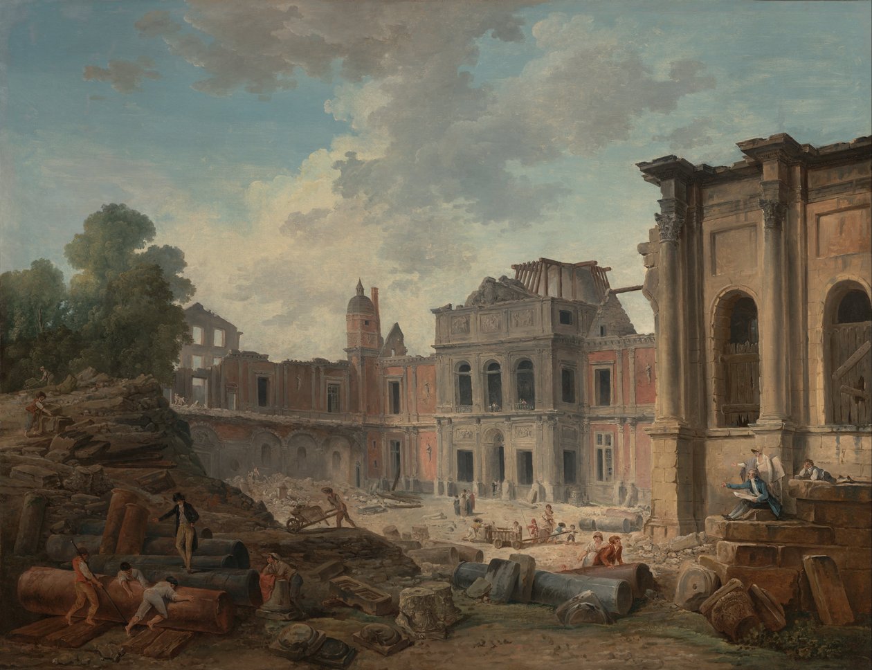 Nedrivning af slottet Meudon af Hubert Robert