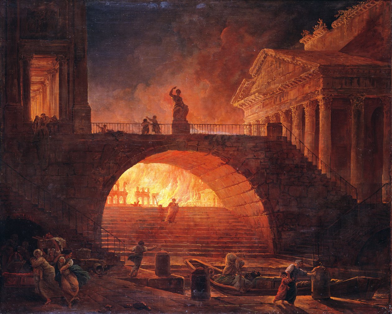 Roms brand, 18. juli 64 e.Kr af Hubert Robert