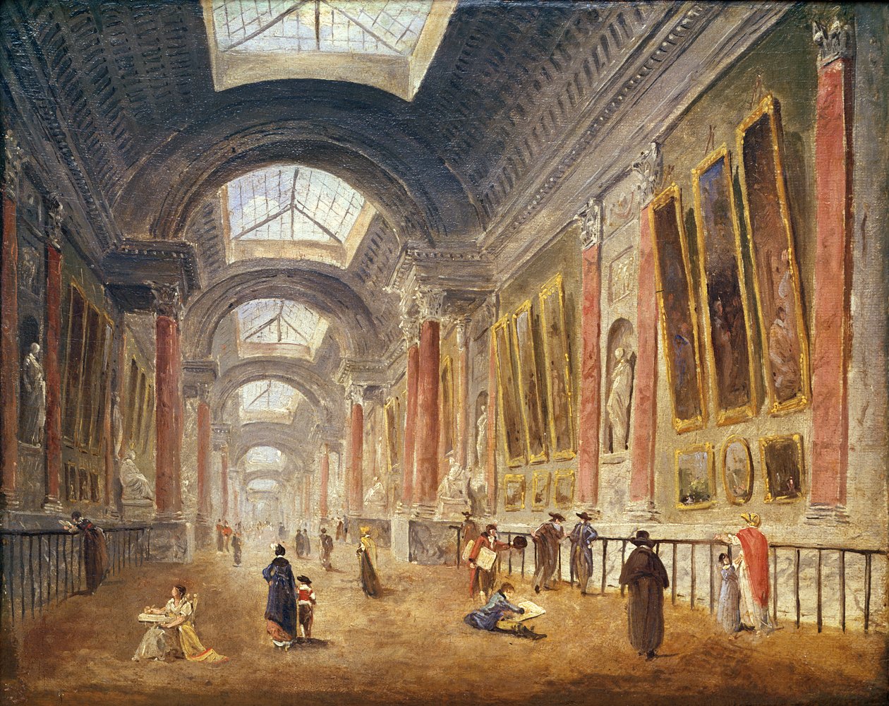 Grande Galerie i Louvre af Hubert Robert