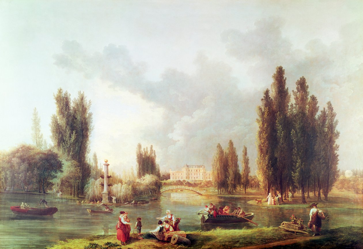 Parken og slottet i Mereville af Hubert Robert