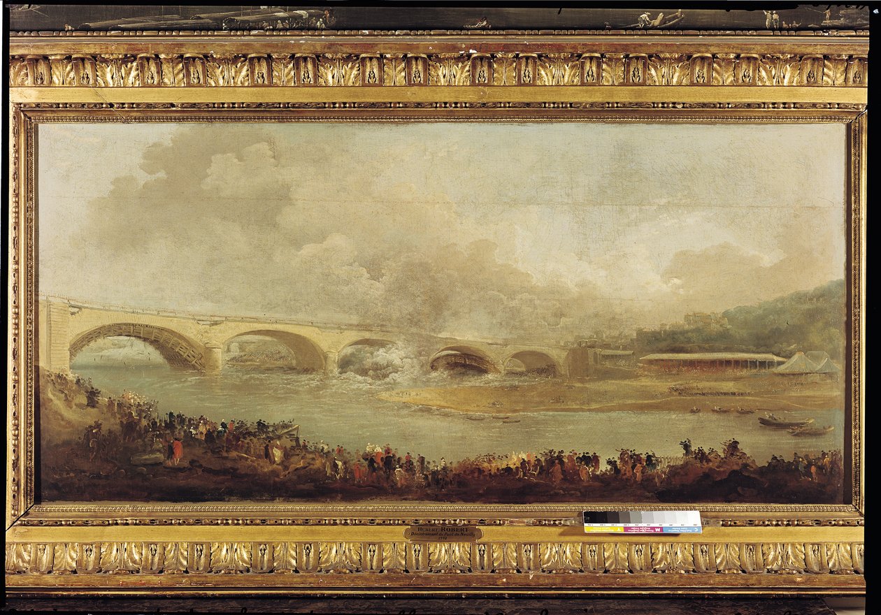 Afsløringen af Pont de Neuilly, 1772 af Hubert Robert
