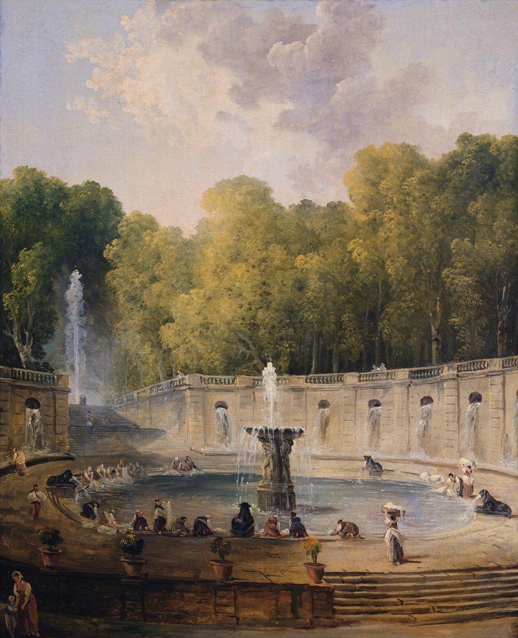 Vaskekoner i en park af Hubert Robert
