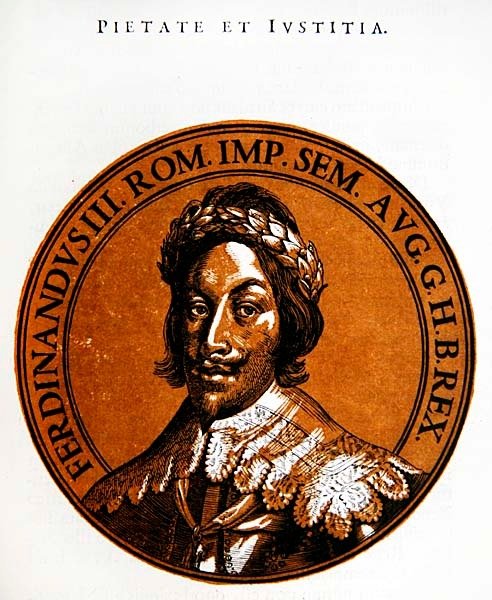 Medaljonportræt af Ferdinand III, hellig romersk kejser af Hubert (after) Goltzius