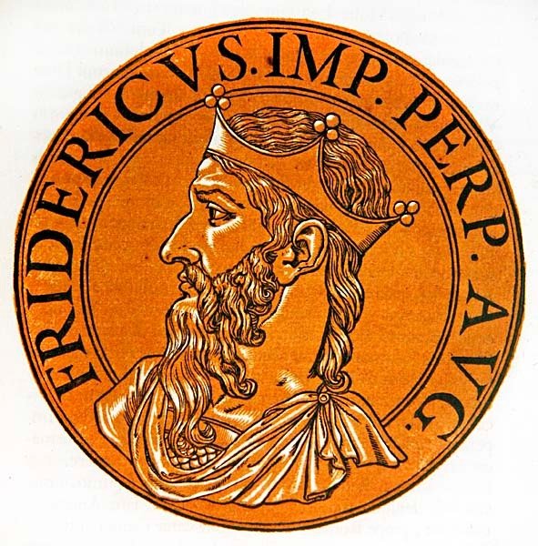 Medaljonportræt af Frederick I Barbarossa af Hubert (after) Goltzius